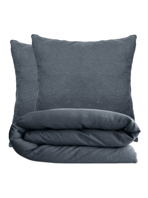 Parure de lit coton lavé PALACE Taie 65x65 cm - Kiabi