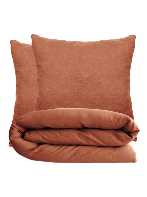 Parure de lit coton lavé PALACE Taie 65x65 cm - Kiabi