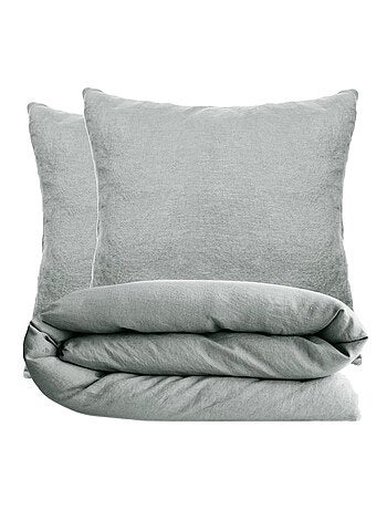 Parure de lit coton lavé PALACE Taie 65x65 cm