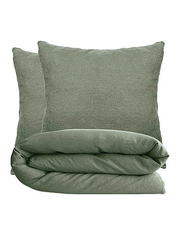 Parure de lit coton lavé PALACE Taie 65x65 cm