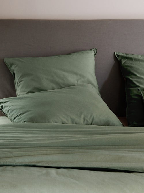 Parure de lit coton lavé PALACE Taie 65x65 cm - Kiabi