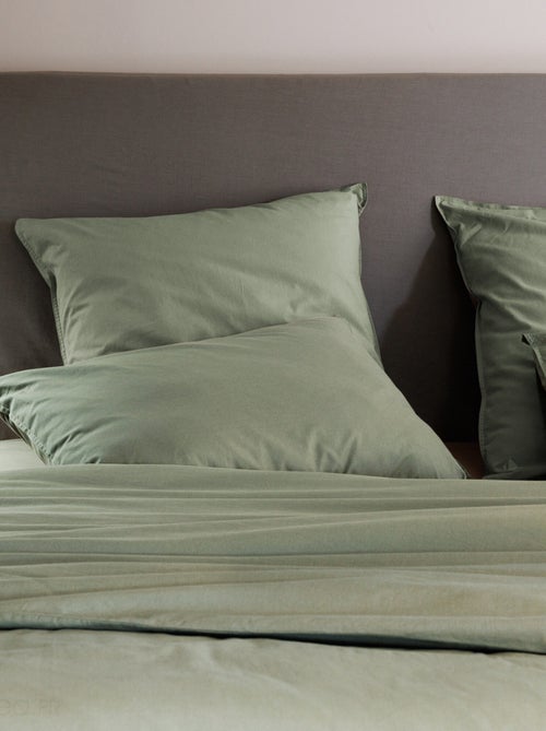 Parure de lit coton lavé PALACE Taie 65x65 cm - Kiabi