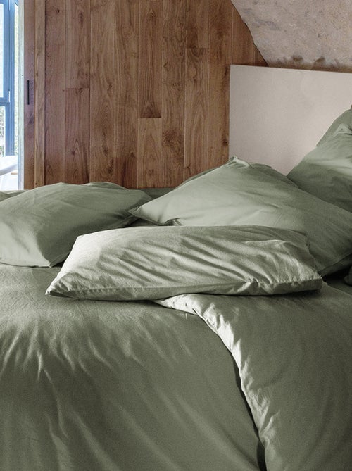 Parure de lit coton lavé PALACE Taie 65x65 cm - Kiabi