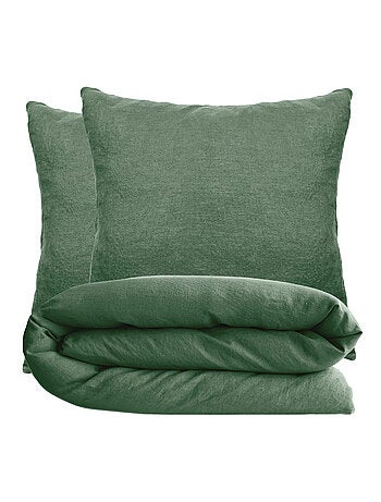 Parure de lit coton lavé PALACE Taie 65x65 cm