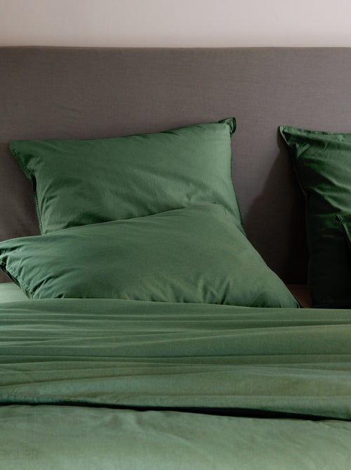 Parure de lit coton lavé PALACE Taie 65x65 cm - Kiabi