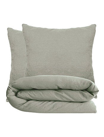 Parure de lit coton lavé PALACE Taie 65x65 cm