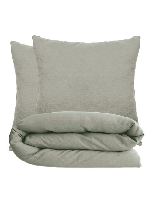 Parure de lit coton lavé PALACE Taie 65x65 cm - Kiabi