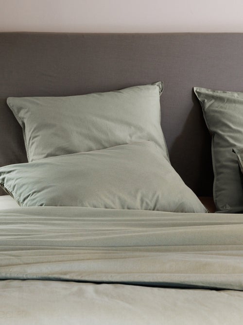 Parure de lit coton lavé PALACE Taie 65x65 cm - Kiabi