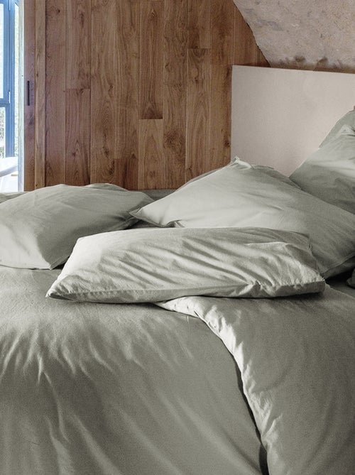 Parure de lit coton lavé PALACE Taie 65x65 cm - Kiabi