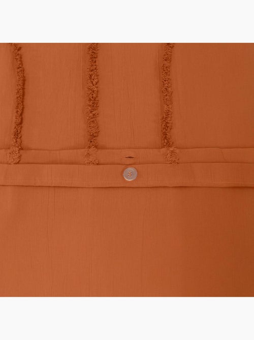 Parure de lit coton lavé tufté motifs arches rétro 2 places terracotta hera - Kiabi Parure de lit coton lavé tufté motifs arches rétro 2 places terracotta hera - Kiabi