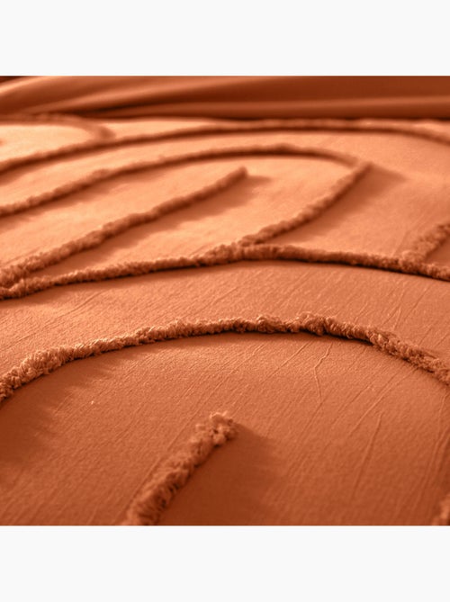 Parure de lit coton lavé tufté motifs arches rétro 2 places terracotta hera - Kiabi Parure de lit coton lavé tufté motifs arches rétro 2 places terracotta hera - Kiabi