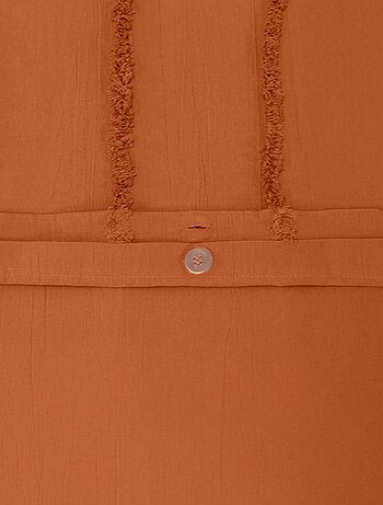 Parure de lit coton lavé tufté motifs arches rétro 2 places terracotta Hera