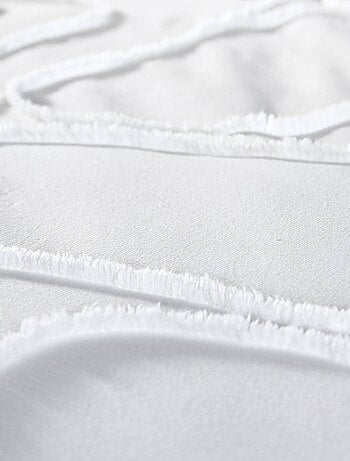 Parure de lit coton lavé tufté motifs arrondis 2 places blanc Hestia