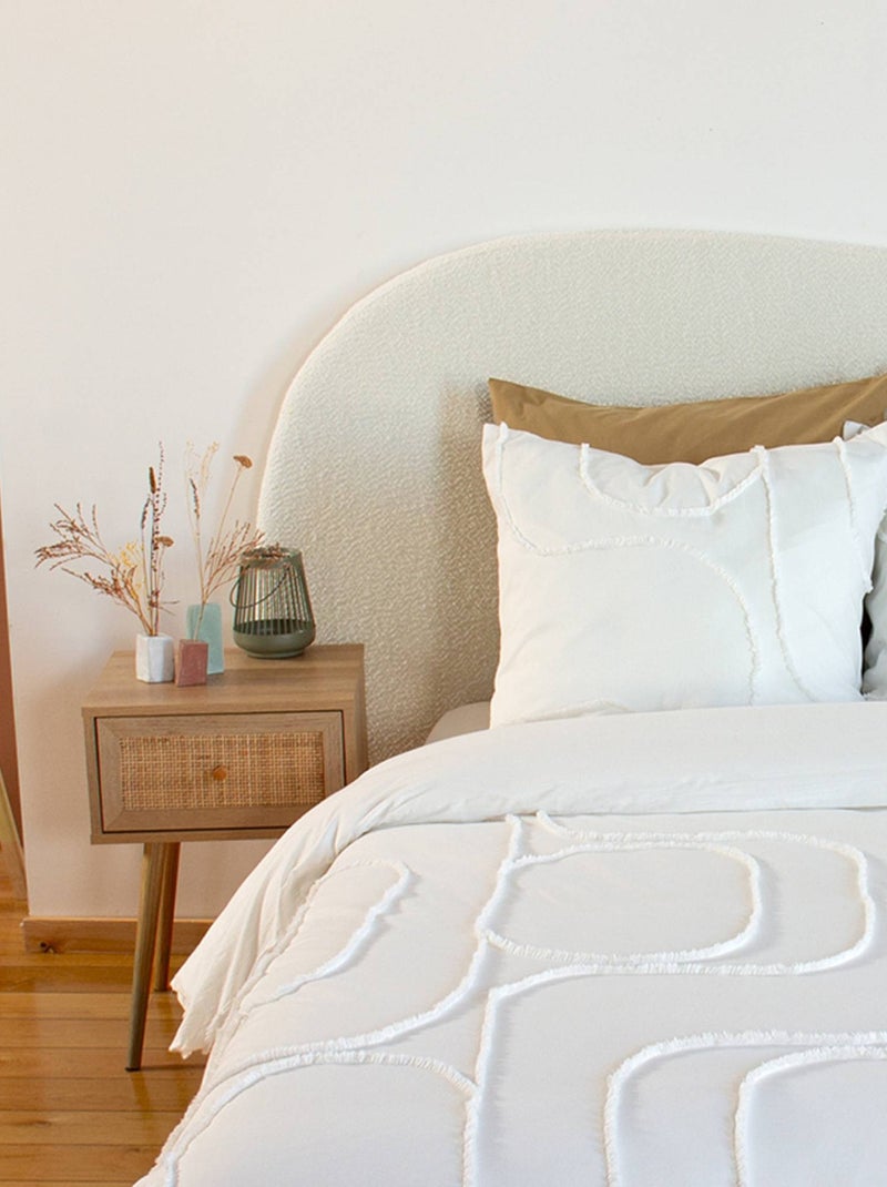 Parure de lit coton lavé tufté motifs arrondis 2 places blanc Hestia Blanc - Kiabi