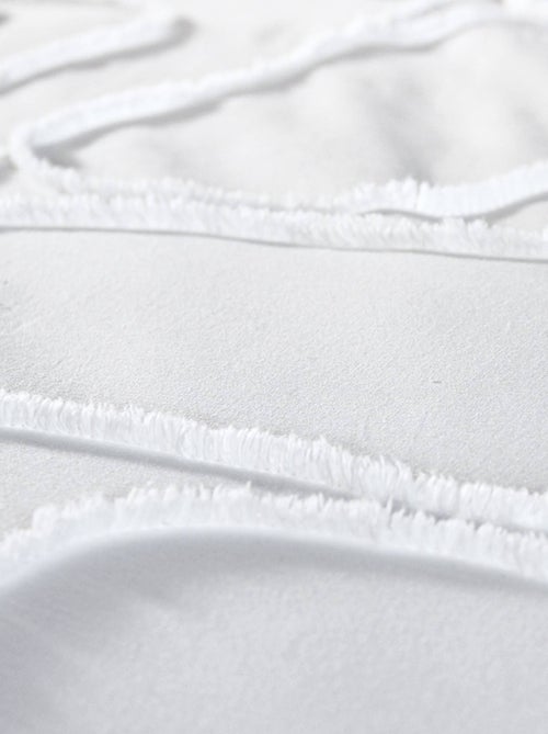 Parure de lit coton lavé tufté motifs arrondis 2 places blanc Hestia - Kiabi