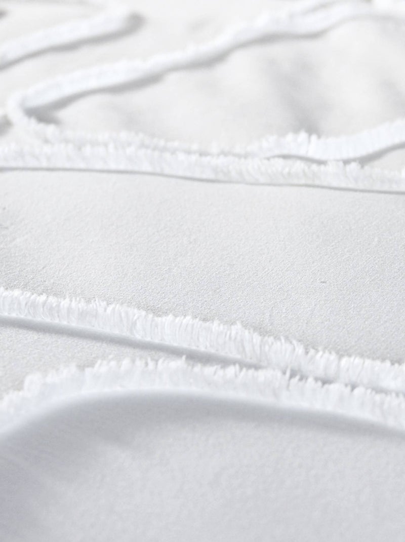Parure de lit coton lavé tufté motifs arrondis 2 places blanc Hestia Blanc - Kiabi