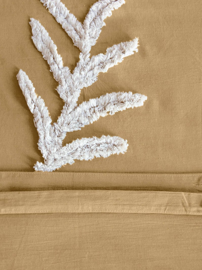 Parure de lit coton lavé tufté motifs végétaux 2 places moutarde Artemis Moutarde - Kiabi