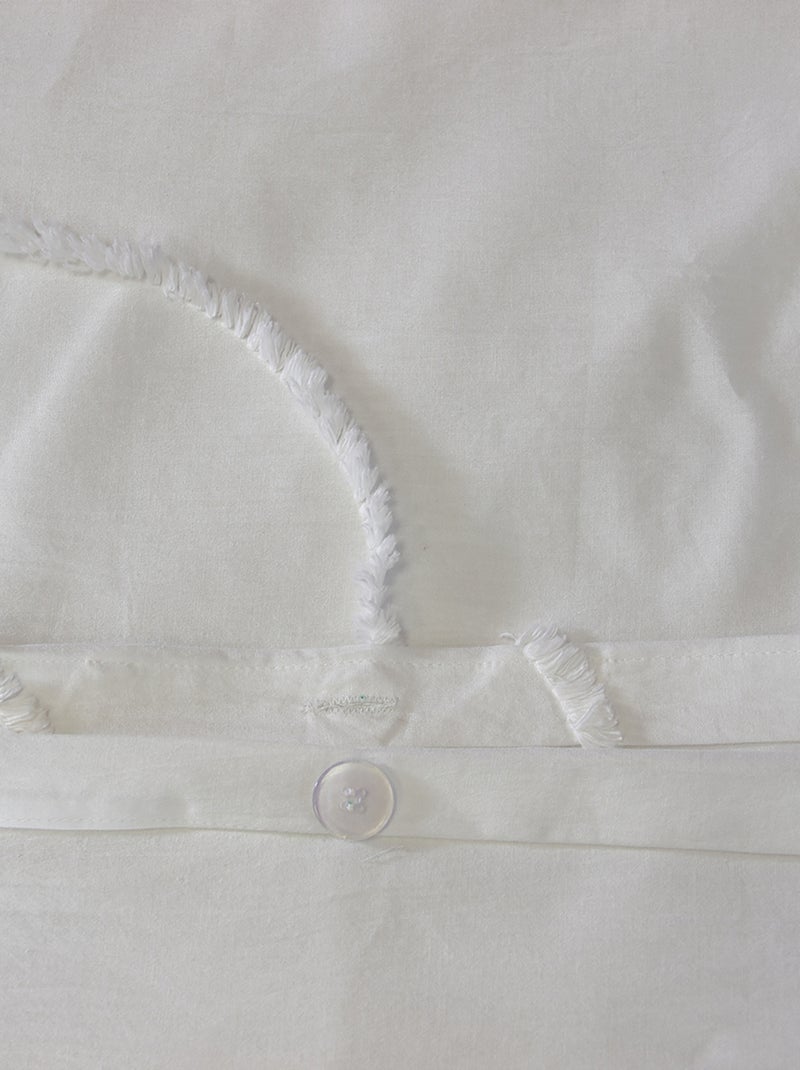 Parure de lit coton lavé tuftée géométrique abstrait Blanc - Kiabi