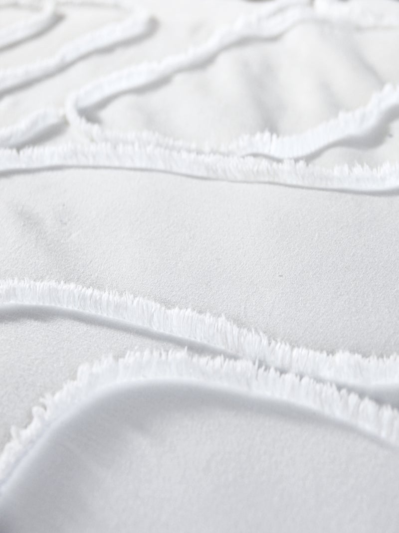 Parure de lit coton lavé tuftée géométrique abstrait Blanc - Kiabi