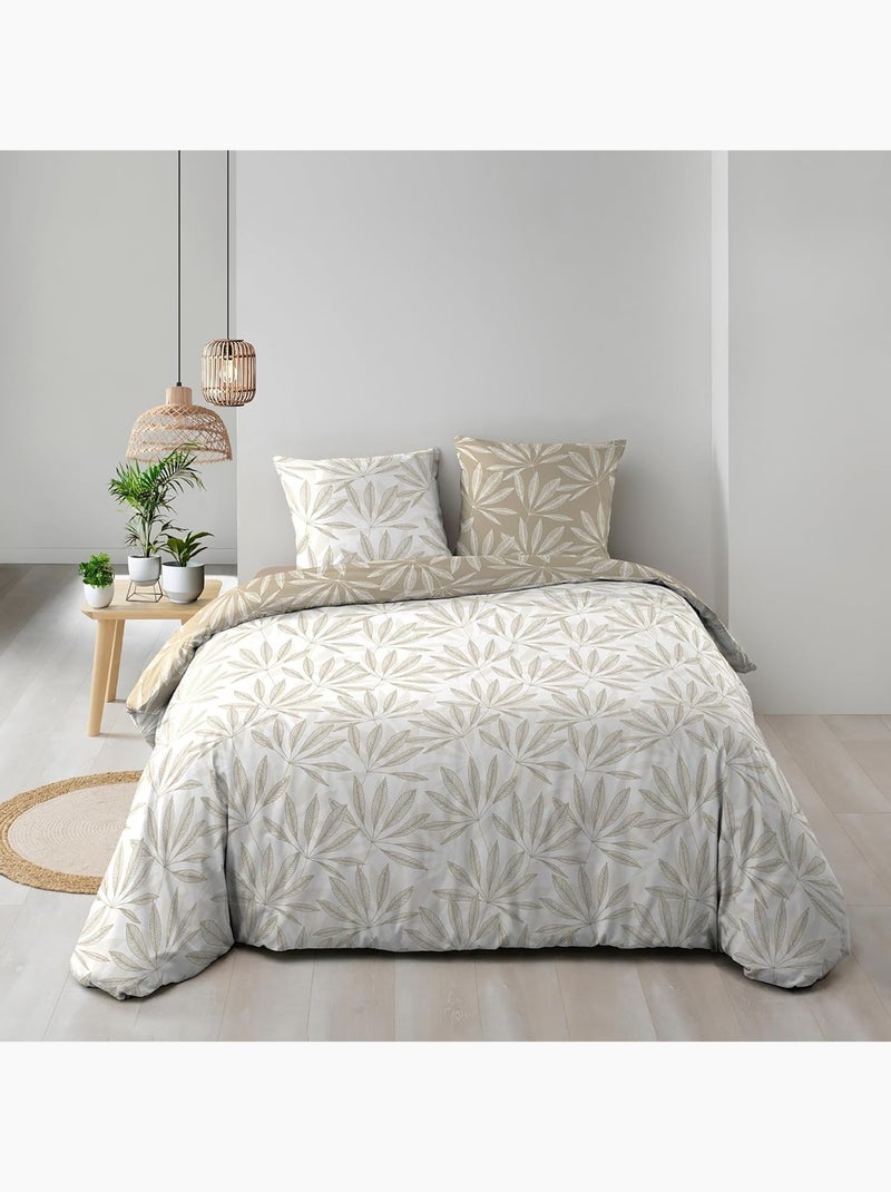 Parure de lit Coton Malia Douceur d'Intérieur Beige sable - Kiabi