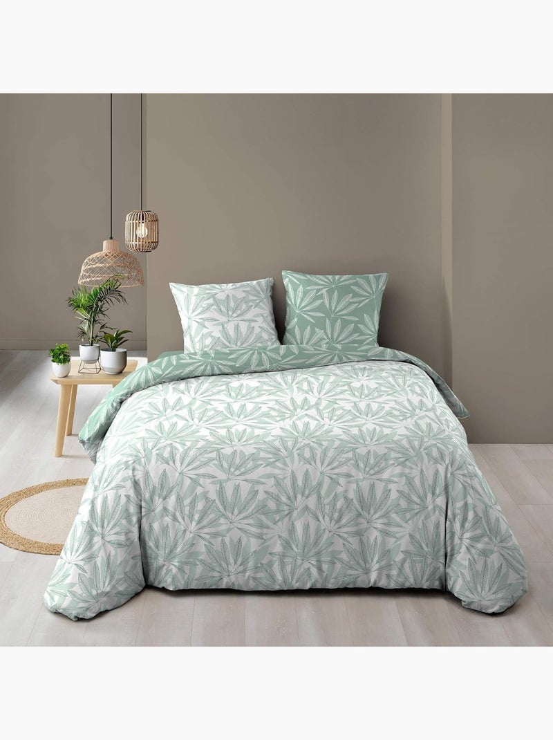 Parure de lit Coton Malia Douceur d'Intérieur Vert Sauge - Kiabi