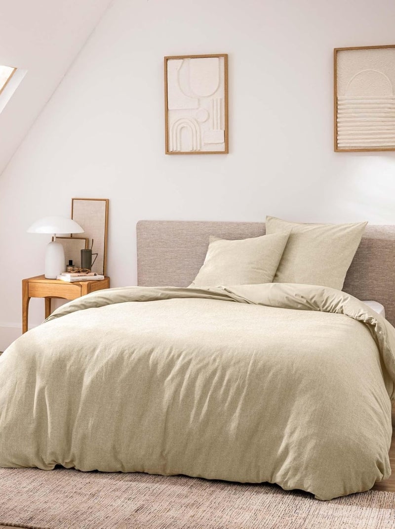 Parure de lit Coton Meline Douceur d'Intérieur Beige - Kiabi