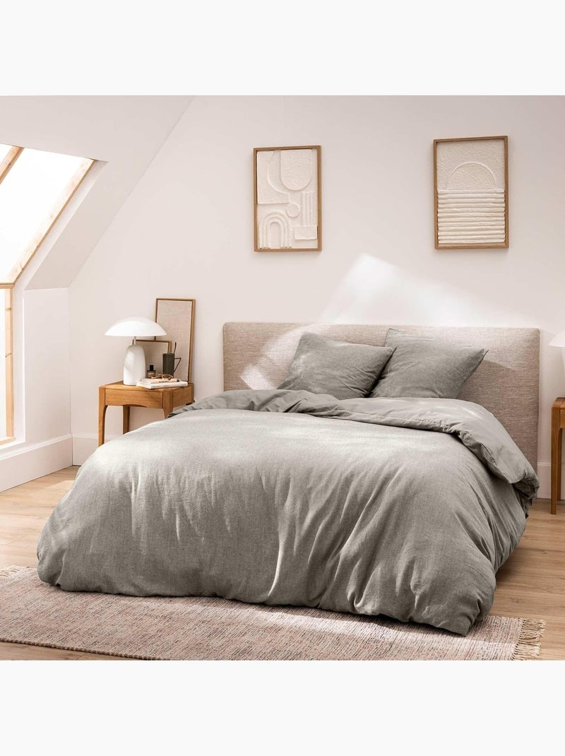 Parure de lit Coton Meline Douceur d'Intérieur gris anthracite - Kiabi