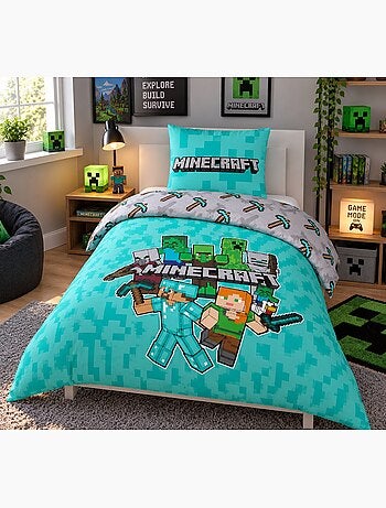 Parure de lit coton minecraft aymax