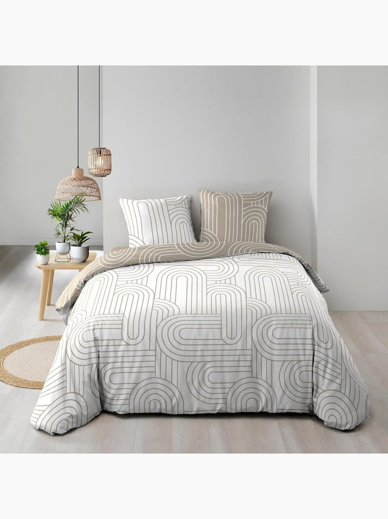 Parure de lit Coton MODUL Douceur d'Intérieur Beige - Kiabi