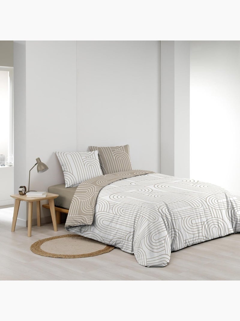 Parure de lit Coton MODUL Douceur d'Intérieur Beige - Kiabi