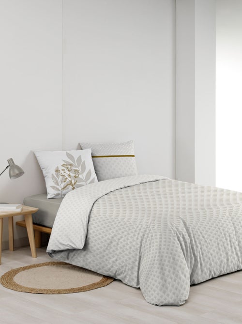 Parure de lit coton motif feuillage double face imprimée - Kiabi Parure de lit coton motif feuillage double face imprimée - Kiabi