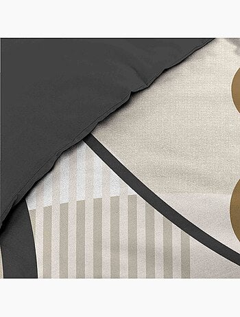 Parure de lit coton motif géométrique double face imprimée