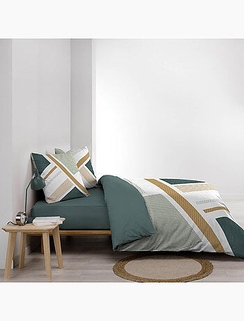 Parure de lit coton motif graphique double face imprimée