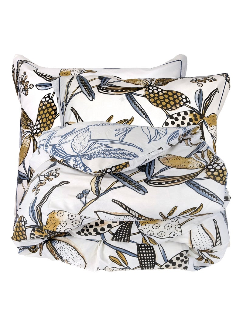 Parure de lit coton PÉNÉLOPE Taie 65x65 cm Beige gris - Kiabi