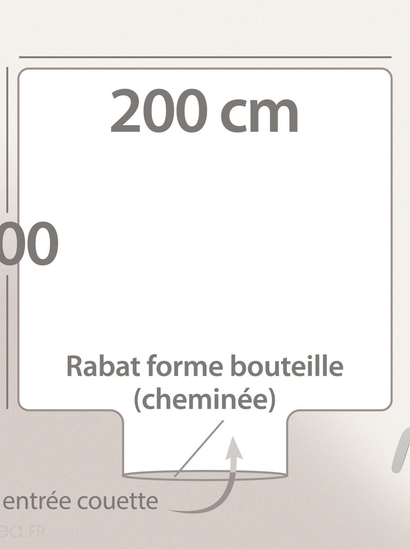 Parure de lit coton PÉNÉLOPE Taie 65x65 cm Beige gris - Kiabi