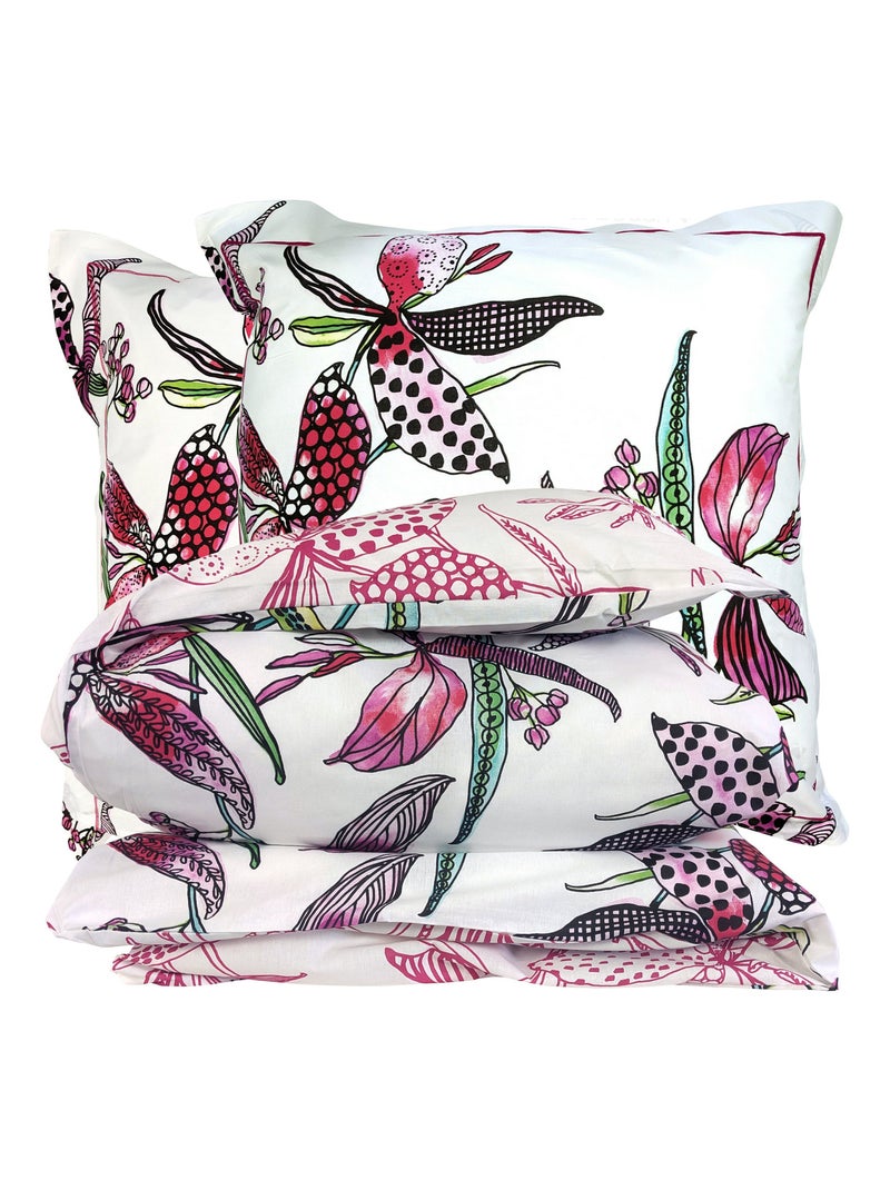 Parure de lit coton PÉNÉLOPE Taie 65x65 cm Rose - Kiabi