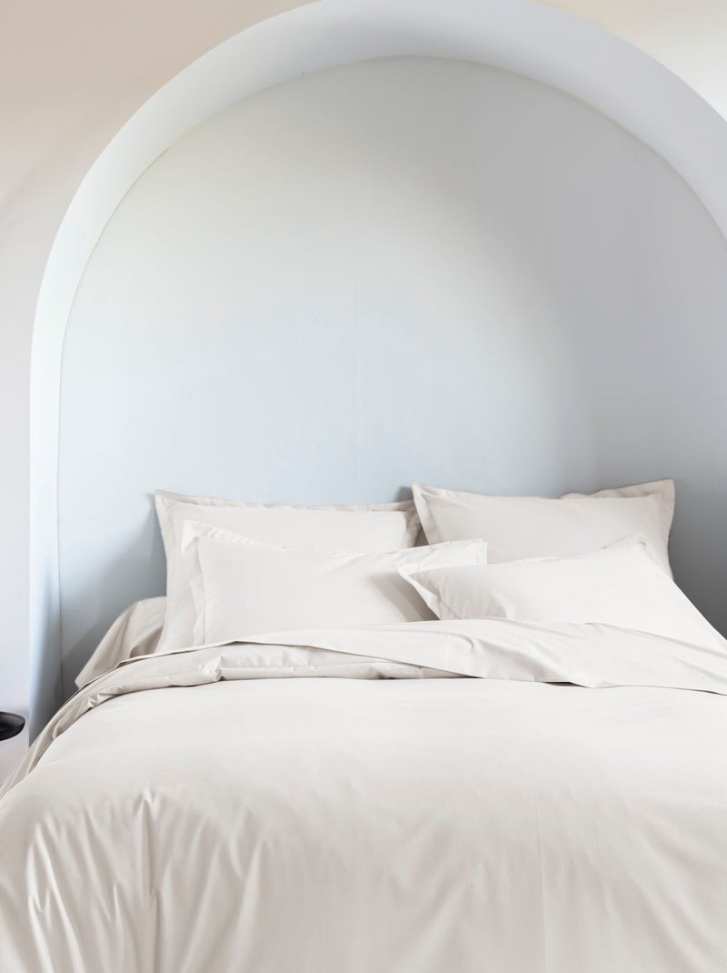 Parure de lit coton percale Ecru - Kiabi