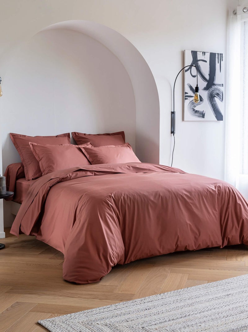 Parure de lit coton percale Rose - Kiabi