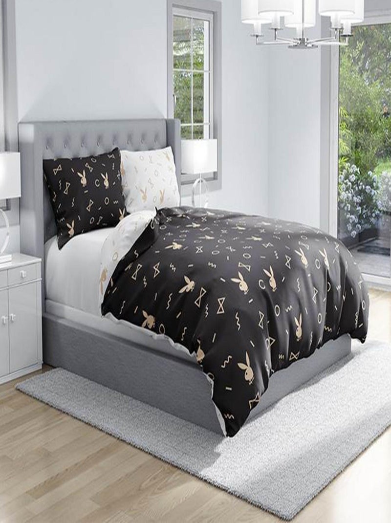 Parure de lit coton Playboy Noir Noir - Kiabi