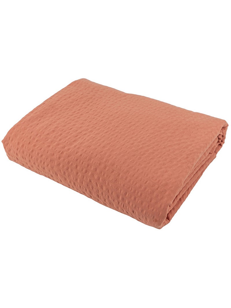 Parure de lit coton POPPY effet gaufré Seersucker Taie 50x70 cm Orange clair - Kiabi