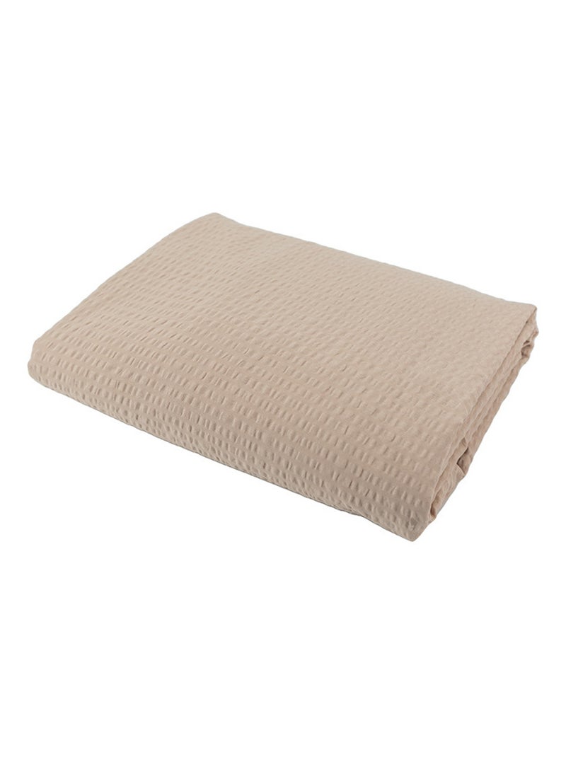 Parure de lit coton POPPY effet gaufré Seersucker Taie 65x65 cm Beige argile - Kiabi