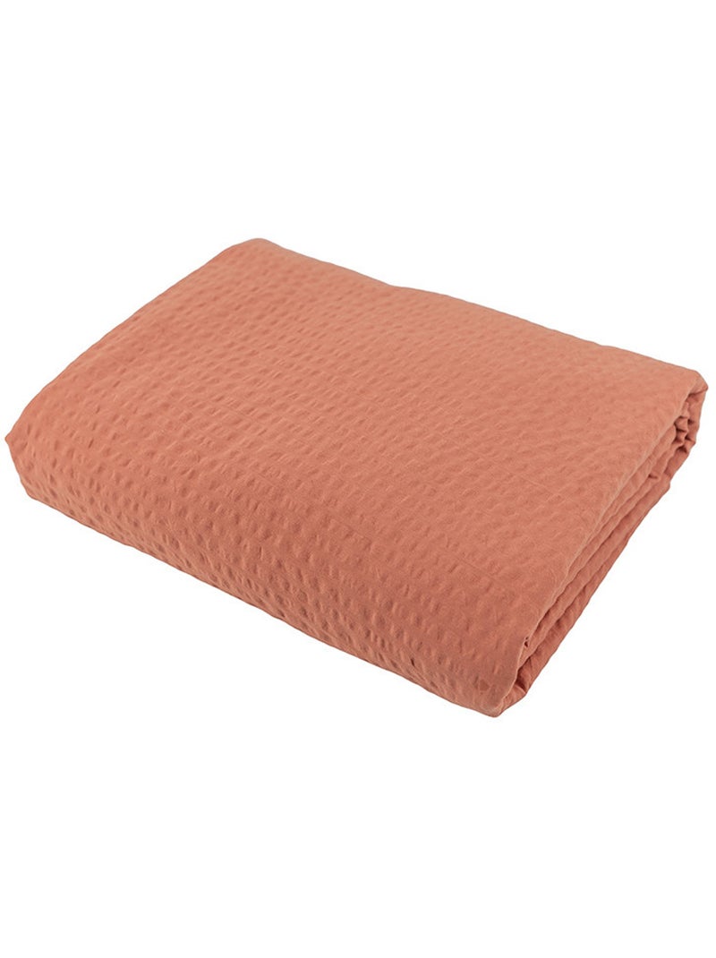 Parure de lit coton POPPY effet gaufré Seersucker Taie 65x65 cm Orange clair - Kiabi