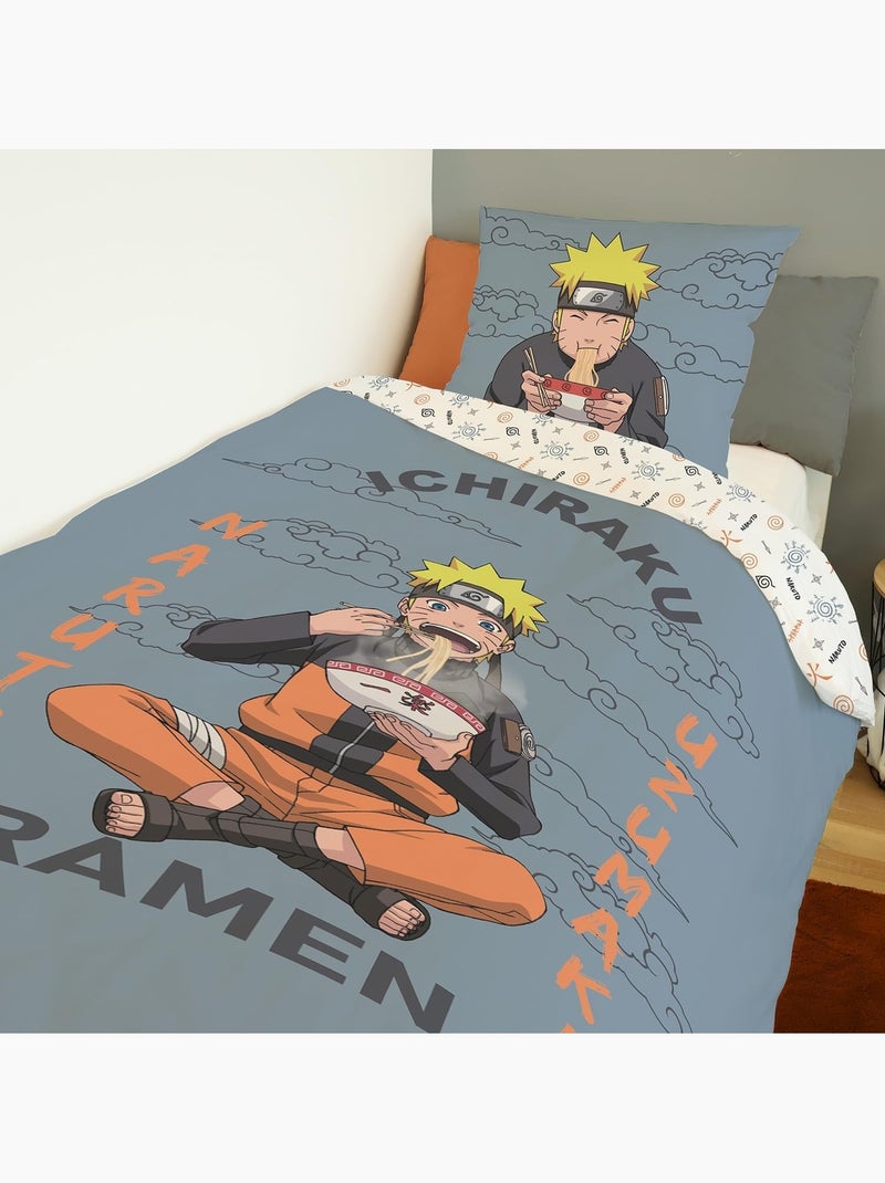 Parure de lit Coton PROMO LINGE Naruto Bleu - Kiabi