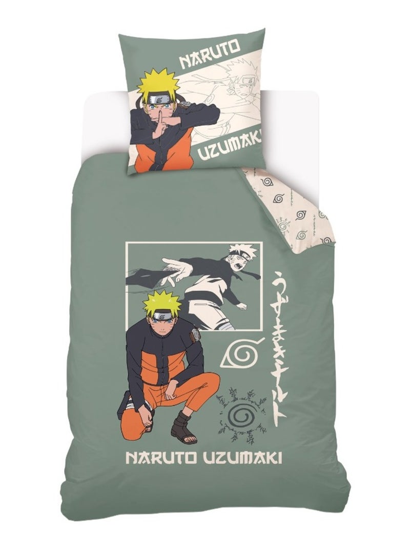 Parure de lit Coton PROMO LINGE Naruto Vert - Kiabi