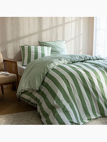 Parure de lit coton rayure