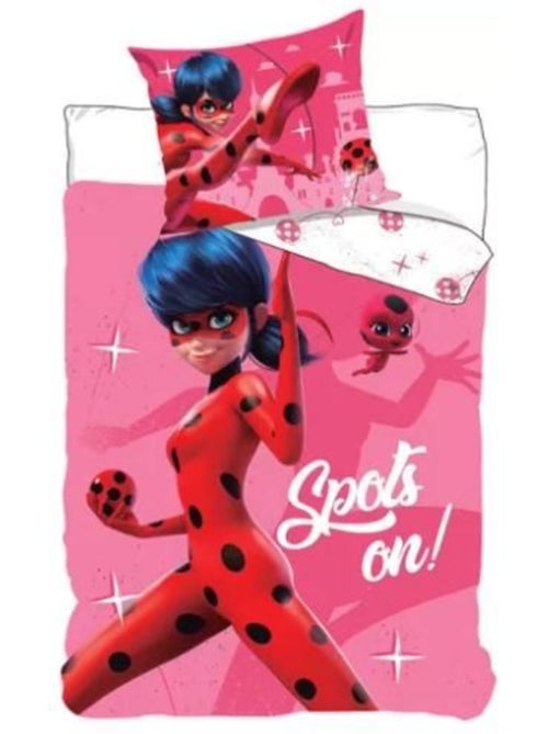 Parure de lit coton réversible 140x200cm - MIRACULOUS LADYBUG - Kiabi