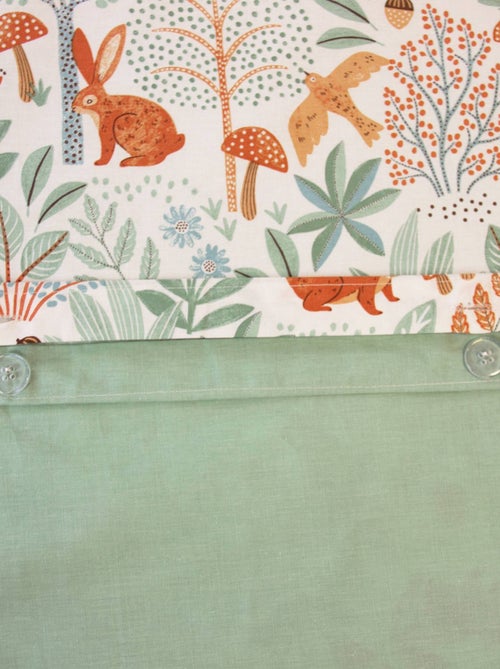 Parure de lit coton réversible imprimé automne 1 place 140 x 200cm Maxence - Kiabi