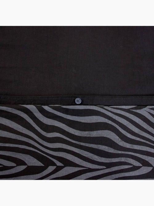 Parure de lit coton réversible imprimé zèbre 2 places noir Zebra - Kiabi
