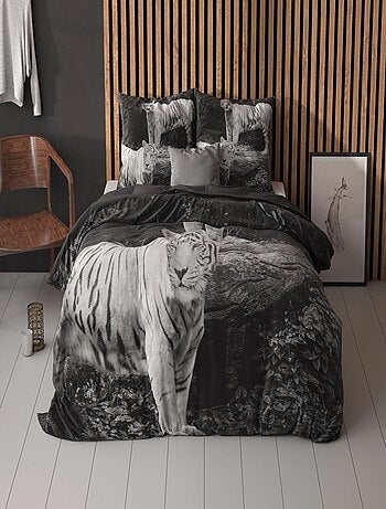 Parure de Lit Coton Tigre Blanc