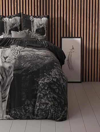 Parure de Lit Coton Tigre Blanc